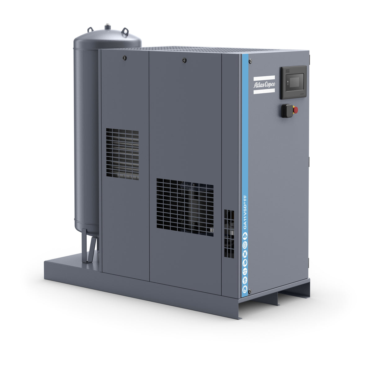 Compressore a vite lubrificato 11 kW 10 bar GA11VSDS FF 10 meaa 400V Abac
