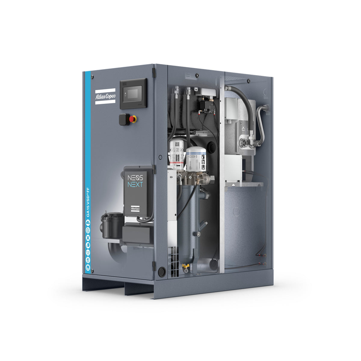 Compressore a vite lubrificato 15 kW 13 bar GA15VSDS FF 13 meaa 400V Abac