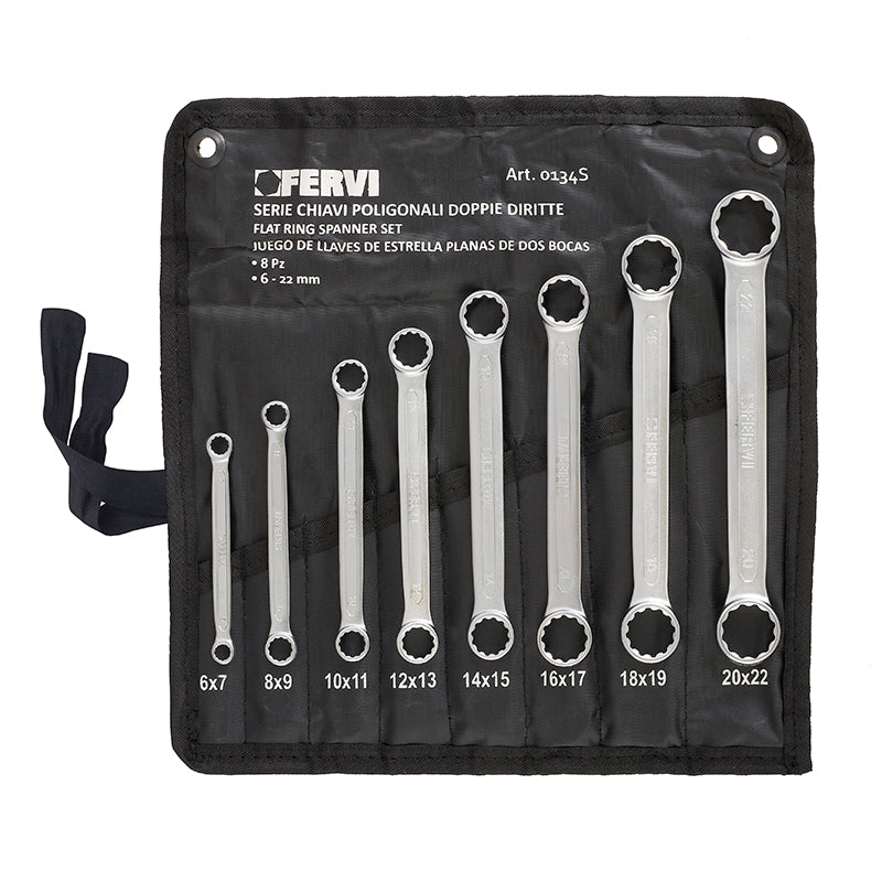 Serie Chiavi Poligonali Cromate Satinate Piatte - Fervi