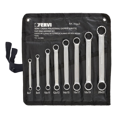 Serie Chiavi Poligonali Cromate Satinate Piatte - Fervi