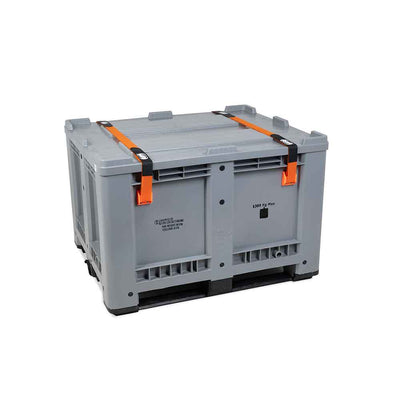 Contenitore in polipropilene grigio con coperchio e cinghie 014712 Comi Storage