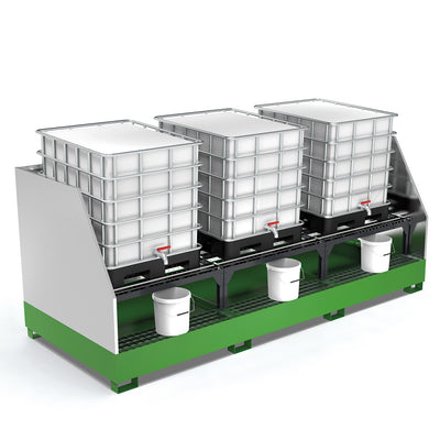 Paraspruzzi per vasca 3 cisterne con telaio inclinato 015061 Comi Storage