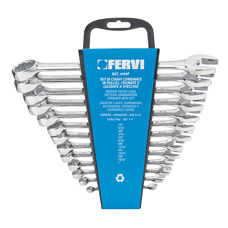 Serie Chiavi Combinate Cromate Lucide - Fervi