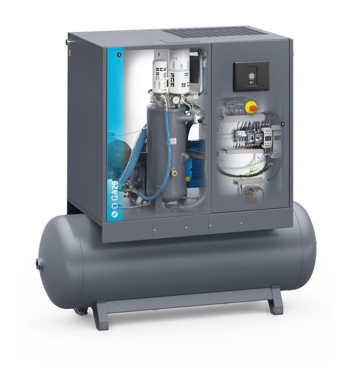 Compressore a vite lubrificato a vite lubrificato 26 kW 13 bar GA26P 13 400/50 TM CE Abac