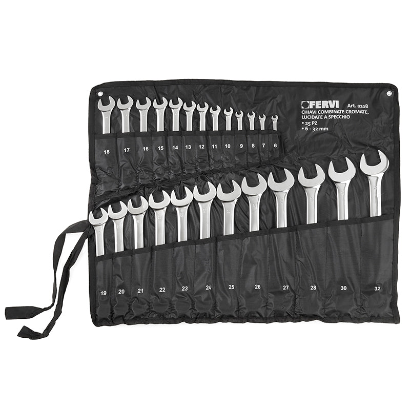 Serie Chiavi Combinate Cromate Lucide - Fervi