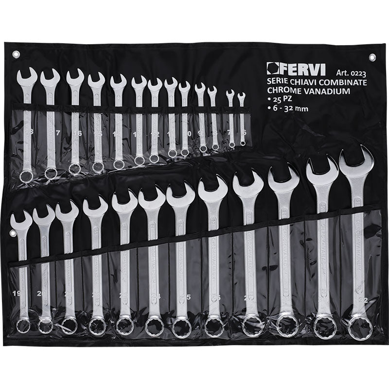 Serie Chiavi Combinate Cromate Satinate - Fervi