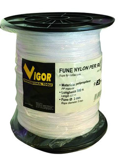 White nylon tying rope, 500 m, 3 mm, Vigor