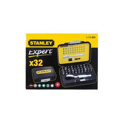 Set 32 Pz Inserti 25 mm.Att. 1/4" + 1 Portainserti magnetico a sgancio veloce (1-13-904) Stanley