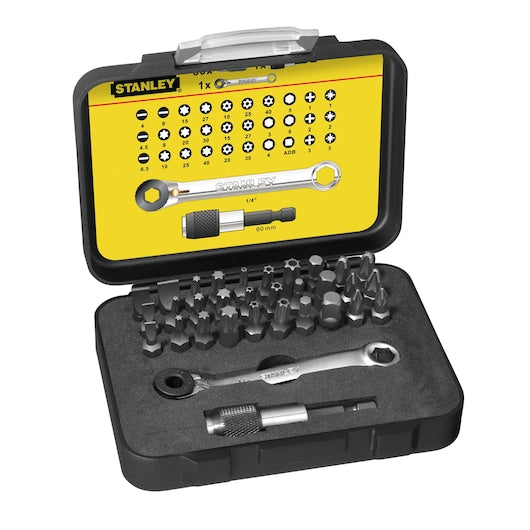 Set 32 Pz Inserti 25 mm. Att. 1/4" + 1 Portainserti Magnetico a Sgancio Veloce (1-13-905) Stanley