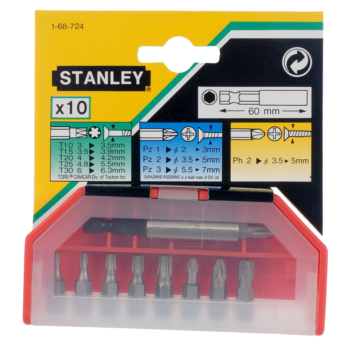 Set 10 Inserti (1-68-724) Stanley