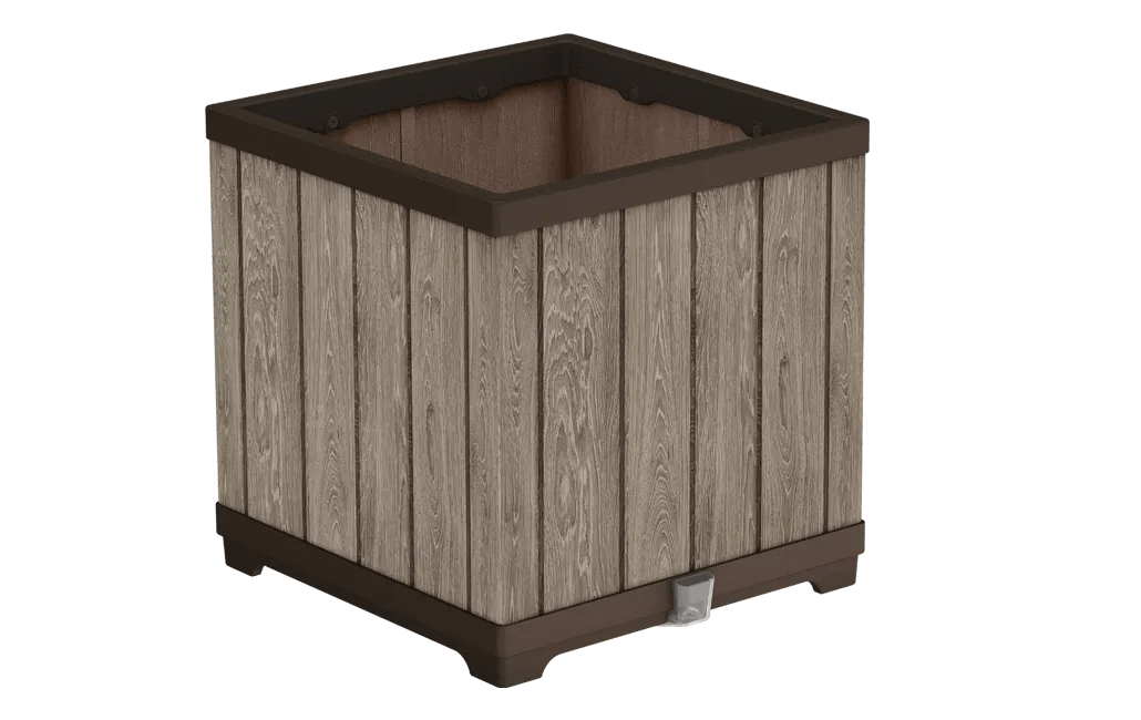 Signature Square Planter - Ashwood Brown Keter