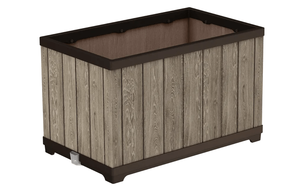 Signature Rectangular Planter - Ashwood Brown Keter