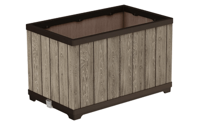 Signature Rectangular Planter - Ashwood Brown Keter