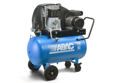A29B 2Hp belt-driven Piston compressor, 90lt receiver-mounted, 1-phase, on wheels Abac