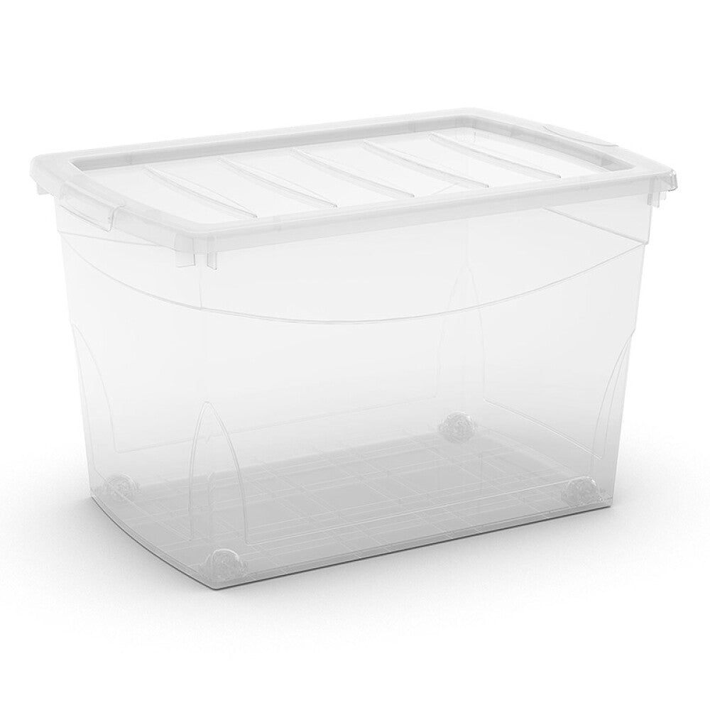 Contenitore con ruote e coperchio Omni Box XL 60 L trasparente 58,5x39x36,5 cm Keter