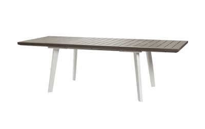 Tavolo allungabile da giardino Harmony 162-241 cm bianco/cappuccino effetto legno Keter