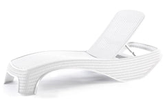 Lettino prendisole Atlantic effetto rattan 197x74 cm bianco Keter