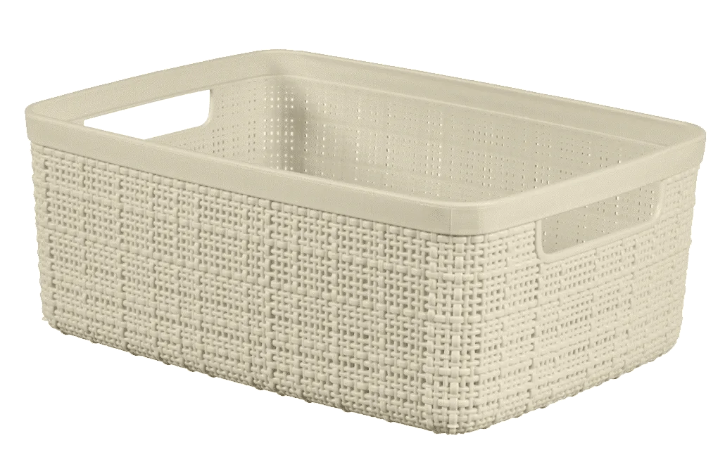 Cesto portaoggetti Jute S 5 L 27x20x11 cm off white Curver