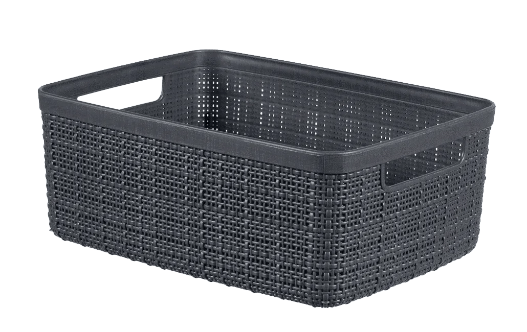 Cesto portaoggetti Jute S 5 L 27x20x11 cm grigio scuro Curver