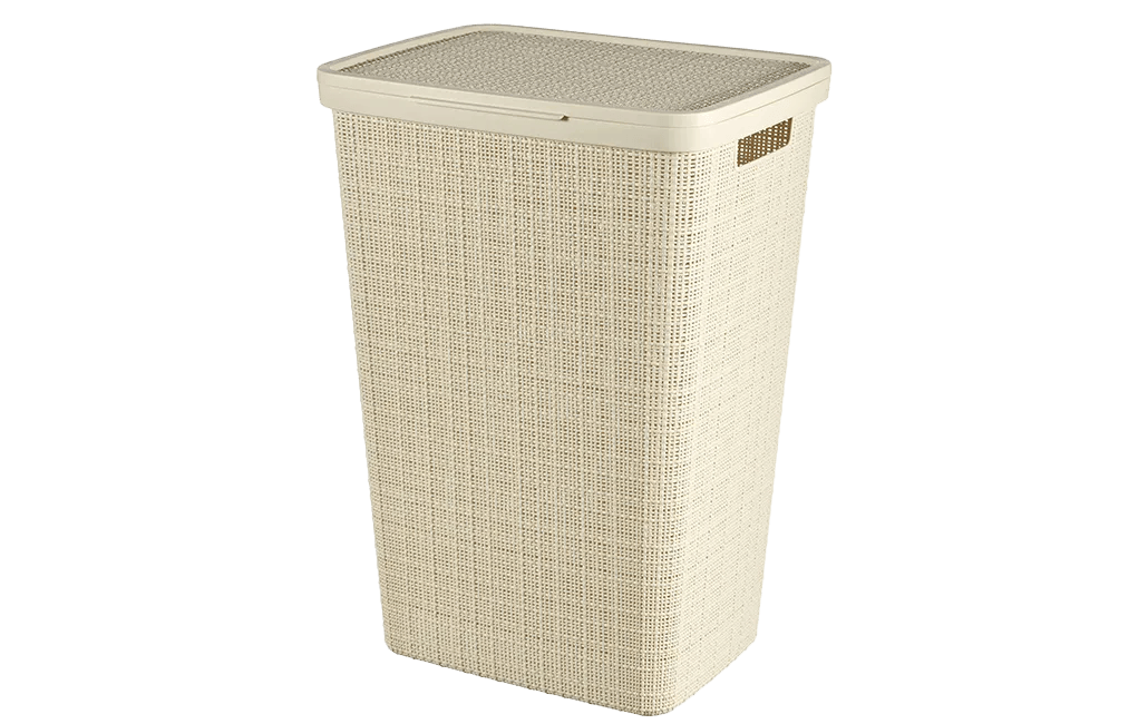 Cesto portabiancheria con coperchio Jute 58 L off white Curver