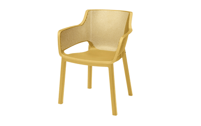 Sedia da giardino con braccioli Elisa traforata giallo senape 61x54x79 cm Keter