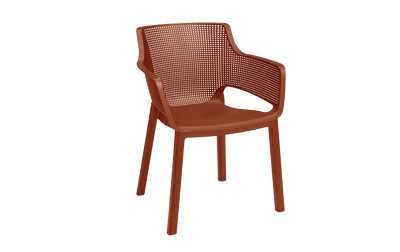 Sedia da giardino con braccioli Elisa traforata rosso terra 61x54x79 cm Keter
