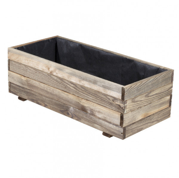 Fioriera rettangolare in legno impregnato 90x40x30 cm Verdelook