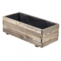 Fioriera rettangolare in legno impregnato 90x40x30 cm Verdelook