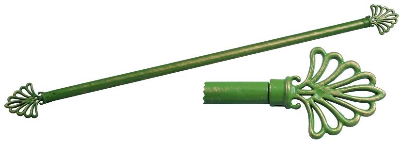 Vigor Stanghette P/Tende Verde-Oro Fe.Battuto Ventaglio 60/80 Cm