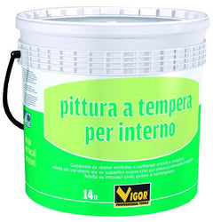 Pittura Murale Interni Tempera Bianco 4 L Vigor