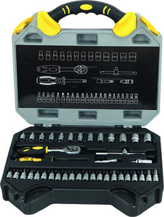 Set de llaves de vaso hexagonales 1/4" de CrV 40 piezas en maletín Vigor 35835-10
