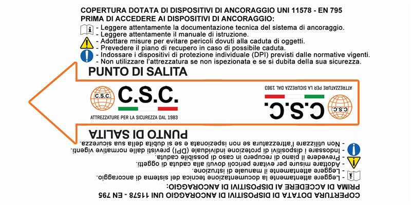Targhetta installazione linea vita light CSC Edilizia