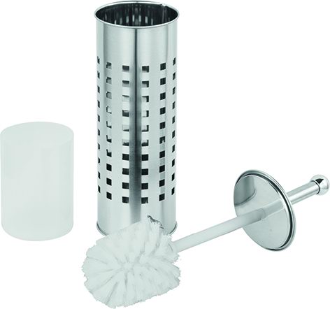 Portascopino Wc Inox Tondo Traforato H. 38 Cm Vigor