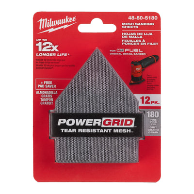 Carta abrasiva POWERGRID MESH 67 x 92 mm per M12 FDSS Milwaukee