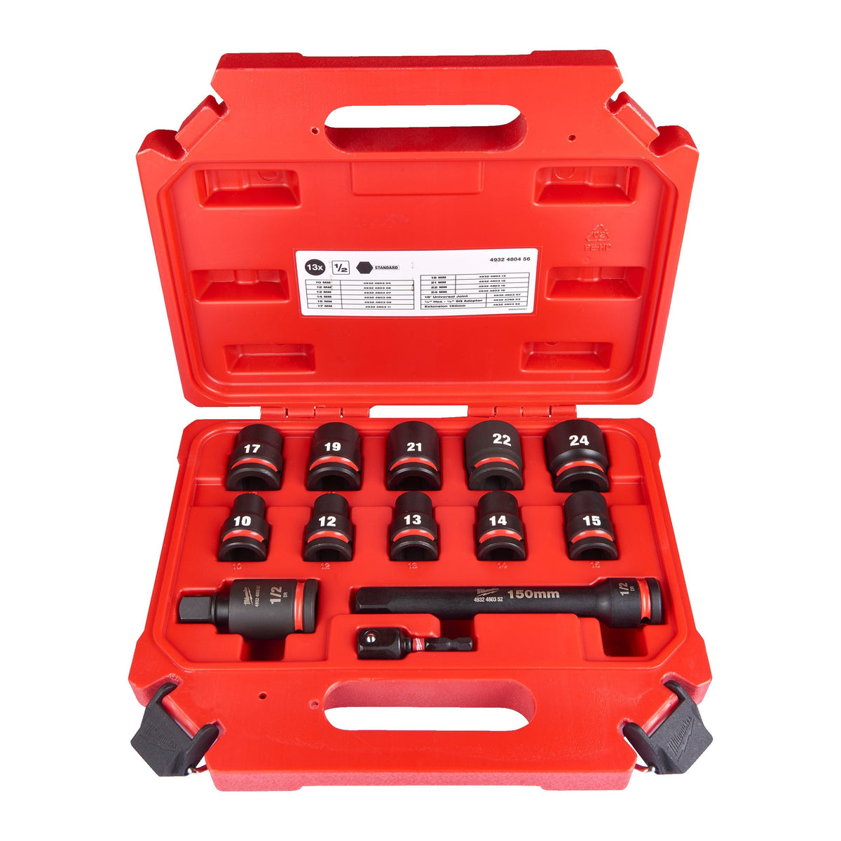 Set bussole a macchina lunghe 1/2" in modulo morbido (1/2" impact socket sets II) Milwaukee