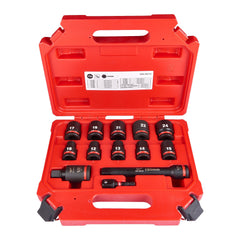 Set of long 1/2'' machine sockets in soft module Milwaukee
