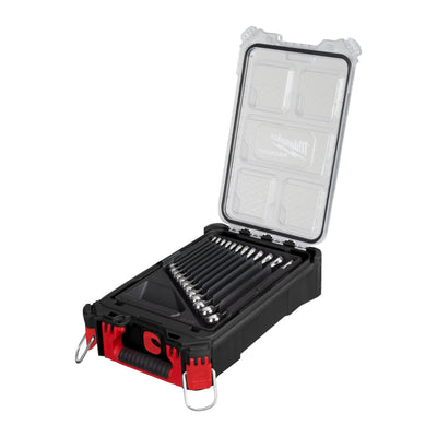 Set PACKOUT organiser compatto con chiavi combinate MAXBITE - 15 pezzi Milwaukee