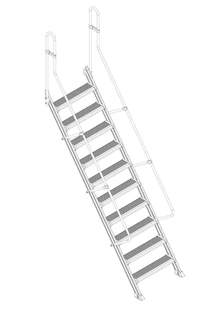 Svelt Scala d'accesso maxi in alluminio 54°