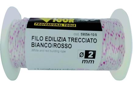 Filo Edilizia Strong Vigor Bianco/Rosso 200 M 2,0 Mm