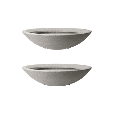 Varese Low Bowl Planter 60cm Set of 2 - Alpine Grey Keter