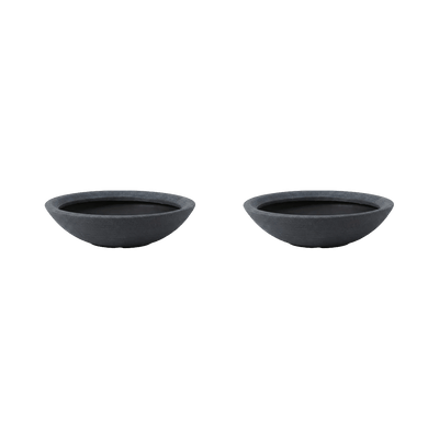 Varese Low Bowl Planter 60cm Set of 2 - Millstone Grey Keter