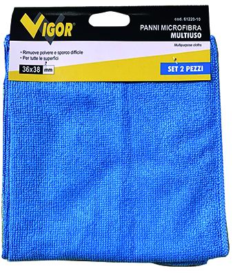 Panni Microfibra Casa Vigor Multiuso Blu 2 Pezzi 36X38 Cm