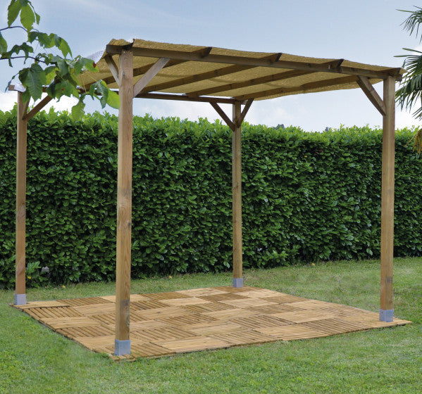 Pergolato in legno impregnato con pali 9x9 cm Verdelook