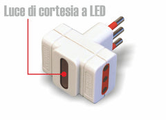 مهايئ ثلاثي، قابس 10 أمبير مخارج 10 أمبير أبيض FR-TR310BL Friggeri