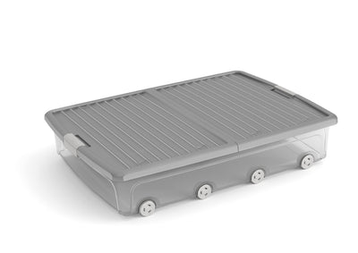 Contenitore sottoletto con ruote W Box XL trasparente/grigio 79x58x16,5 cm Keter