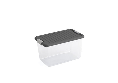 Contenitore con coperchio W Box M trasparente/grigio 49x30x28,5 cm Keter