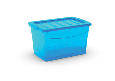 Contenitore con coperchio Omni Box M 30 L azzurro trasparente 47x30x27,5 cm Keter