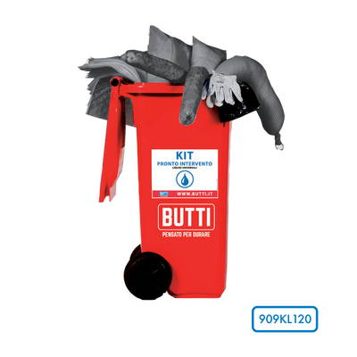 Kit pronto intervento carrellato per liquidi universali o prodotti chimici