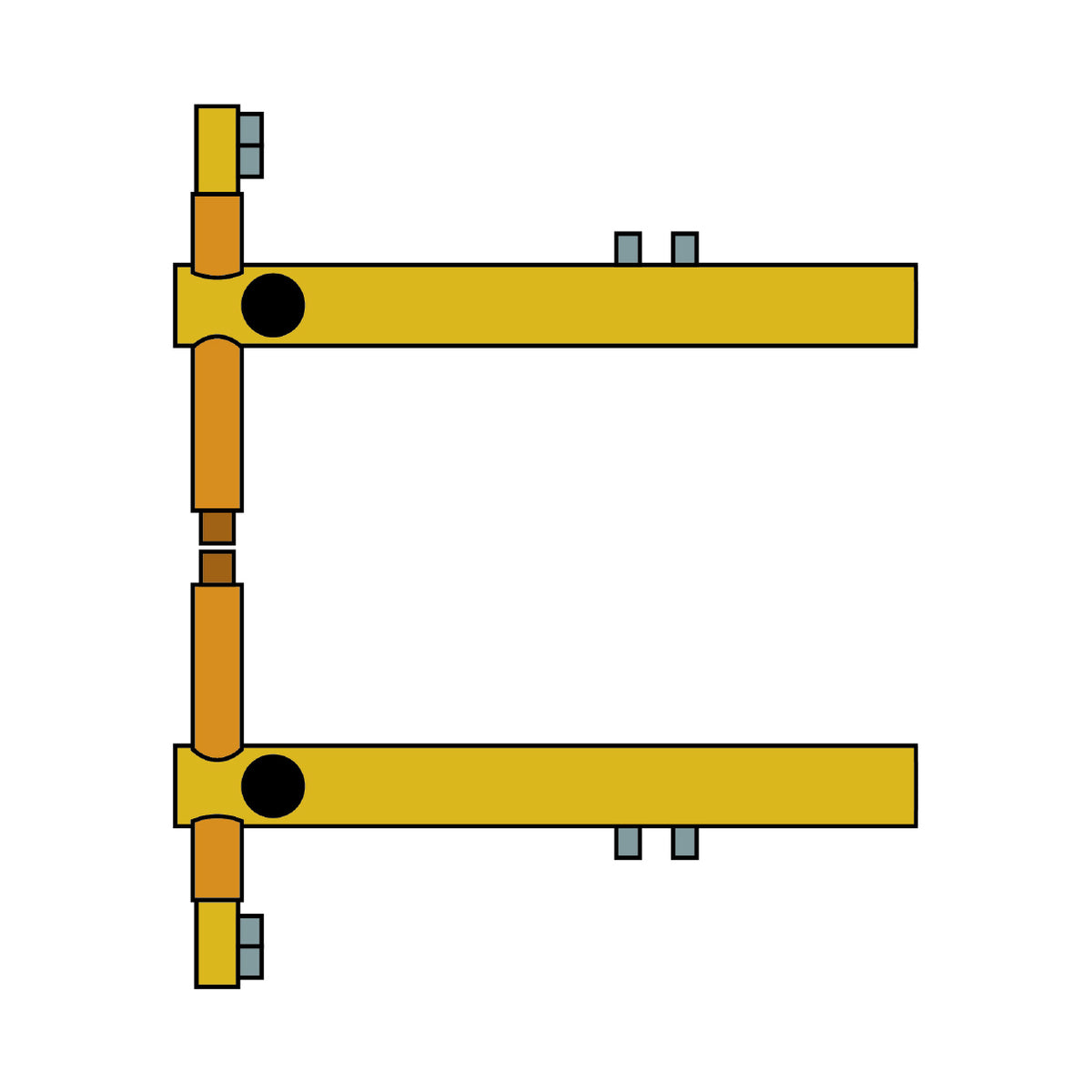 Coppia di bracci standard per saldatrice a punti PTM e PTP Standard Double Arms 93070 Awelco