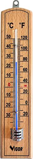Termometri Da Parete Vigor Base Legno 20X4,4 Cm